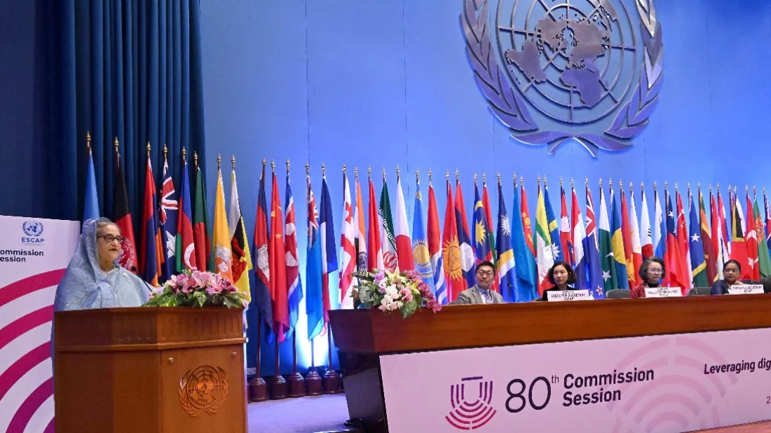 PM Hasina urges peace, unity at UNESCAP session