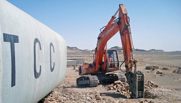 A construction site of Tethyan Copper Company, a joint venture between Barrick Gold of Canada and Antofagasta Minerals of Chile, in Reko Diq, in Balochistan. — Astralconstructors.com/File