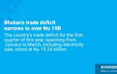 Bhutan’s trade deficit narrows to over Nu 19B