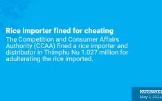 Rice importer fined for cheating