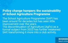 Policy change hampers the sustainability of School Agriculture Programme