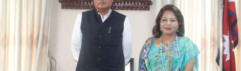 परराष्ट्रमन्त्री राणासँग भारतीय राजदूत श्रीवास्तवको शिष्टाचार भेट