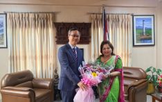 中国驻尼泊尔大使陈松拜会尼泊尔新任外交部长阿祖·拉纳·德乌帕