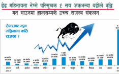 सेयर बजार बढेपछि महिनामै उठ्यो साढे ४ अर्ब राजस्व