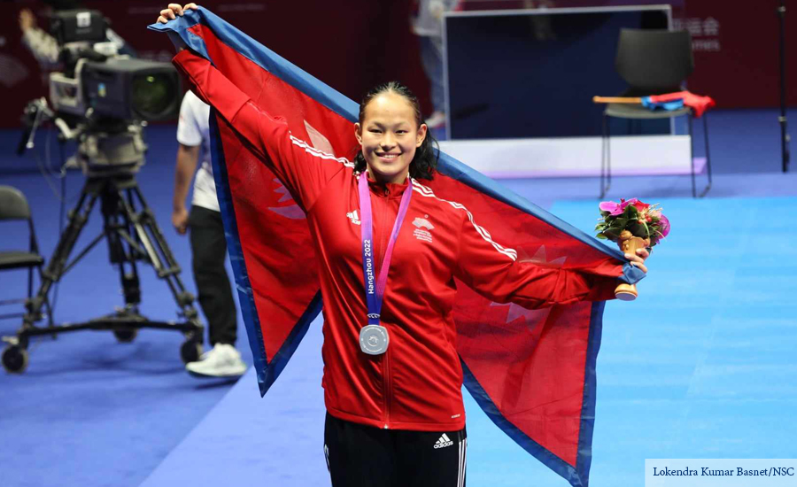 Arika-Gurung-Asiad-medal