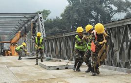 Bailey bridge over Sunkoshi River comes into operation