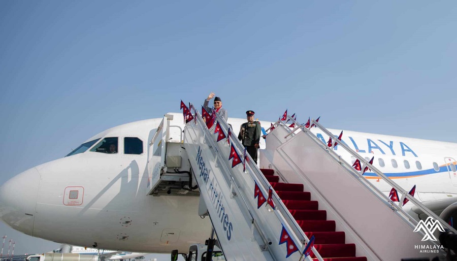 尼泊尔总理专机出访中国，喜马拉雅航空提供服务