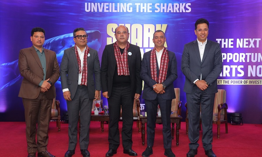 Himalaya-TV-ED-Shyam-Kadel-Sharks-Anand-Bagaria-Cabinet-Shrestha-Hem-Raj-Dhakal-Himalaya-TV-Chairperson-Dharma-Raj-Bhusal-Left-to-Right