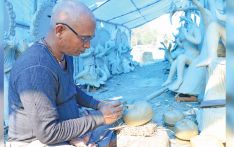 Artists in Janakpur busy crafting Saraswati idols