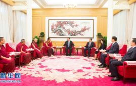 习近平接受班禅额尔德尼·确吉杰布拜见 俞正声陪同接受拜见