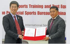 China donates sports equipment to NSC