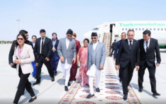 PM Oli Arrives in Turkmenistan for UN Conference on Landlocked Developing Countries