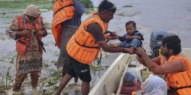 Mass evacuations in eastern Pakistan as India releases water from swollen rivers