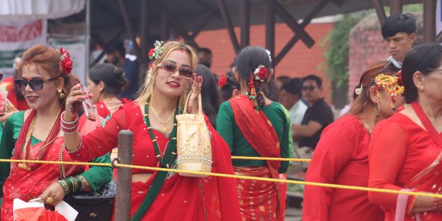 Nationwide people are marking the Teej festival with devotion and festivity