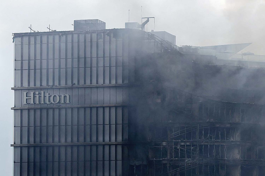 hilton on fire