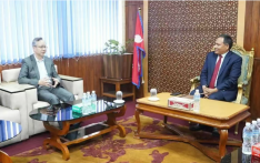 陈松大使会见尼泊尔临时政府能源、水资源与灌溉部长兼基础设施交通部长及城市发展部长库尔曼·吉星