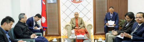 中国驻尼泊尔大使陈松向卡尔基总理辞行