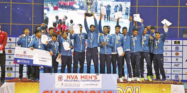 हेल्प नेपाल र न्यु डायमन्ड एनभिए भलिबल च्याम्पियन