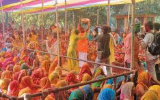 Devotees celebrate Fagu in Kanchanaban