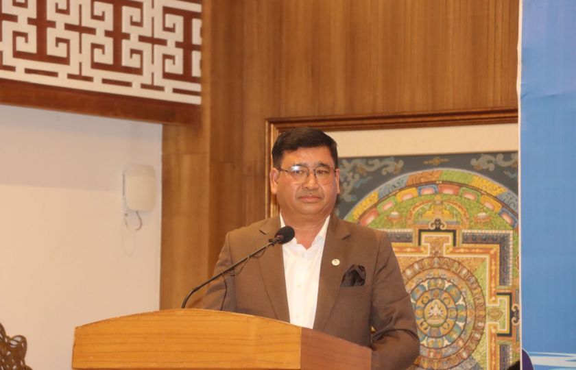 第三届蓝毗尼国际和平节欢迎晚宴：尼泊尔奥委会主席吉万·拉姆·施雷斯塔