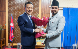 张茂明大使拜会尼泊尔新任基础设施、交通和城市发展部部长苏尼尔・拉姆萨尔