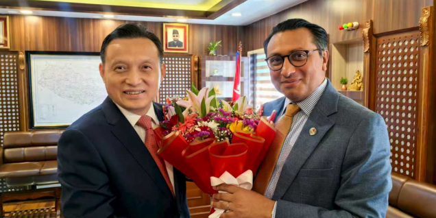 张茂明大使拜会尼泊尔新任财政部部长斯瓦尼姆∙瓦格勒