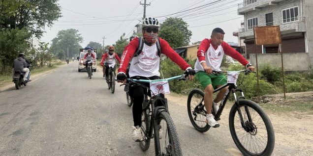 धार्मिक तथा पर्यटकीय प्रवर्धनका लागि साइकल यात्रा